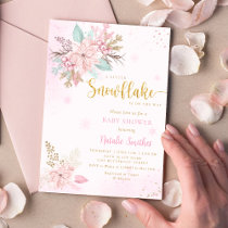 A Little Snowflake Blush Pink Winter Baby Shower Invitation