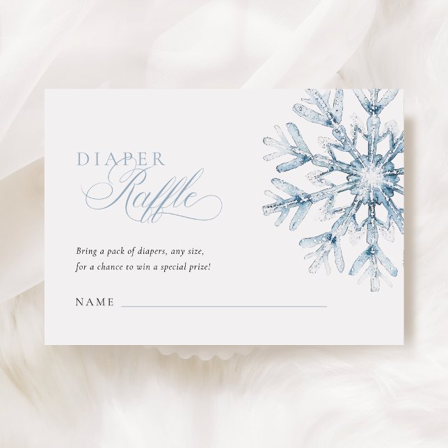 A Little Snowflake Boy Baby Shower Diaper Raffle Enclosure Card (Creator Uploaded)