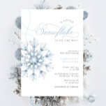 A Little Snowflake Boy Baby Shower Invitation<br><div class="desc">Celebrate the arrival of your little girl with our "A Little Snowflake Boy Baby Shower" invitation. Featuring a delicate blue watercolor snowflake. The elegant script font adds a classic touch, showcasing the phrase "A little snowflake is on the way." Perfect for a winter baby shower, this invitation blends festive elements...</div>