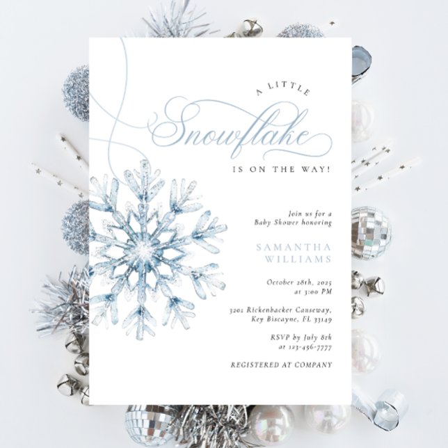 A Little Snowflake Boy Baby Shower Invitation (Creator Uploaded)