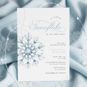 A Little Snowflake Boy Baby Shower Invitation