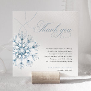 A Little Snowflake Boy Baby Shower Thank You Card