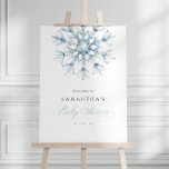 A Little Snowflake Boy Baby Shower Welcome Sign<br><div class="desc">Welcome your guests with this A Little Snowflake Boy Baby Shower Welcome Sign,  Featuring a delicate blue watercolor snowflake and elegant script. This sign blends festive elements with winter details,  making it ideal for a boy’s special celebration.</div>