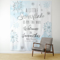 A Little Snowflake Boy Winter Baby Shower Backdrop