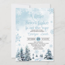 A Little Snowflake Boy Winter Baby Shower Invitation