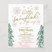 A little snowflake Budget Baby Shower Invitation