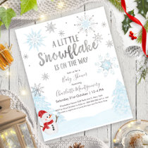 A little snowflake Budget Baby Shower Invitation