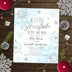 A Little Snowflake Budget Baby Shower Invitation
