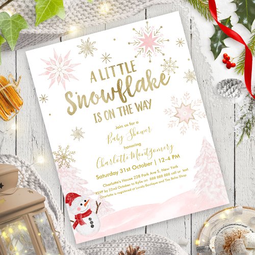 A little snowflake Budget Baby Shower Invitation
