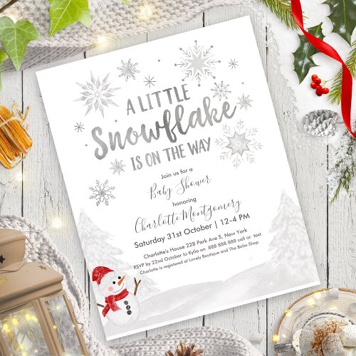 A little snowflake Budget Baby Shower Invitation