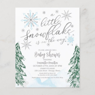 A little snowflake Budget Baby Shower Invitation