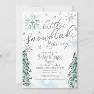 A little snowflake Christmas Winter Baby Shower Invitation