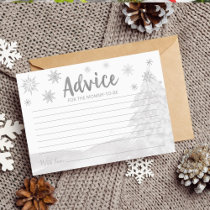 A little snowflake Gray Baby Shower Advice Cards