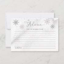 A little Snowflake Gray Baby Shower Advice Cards