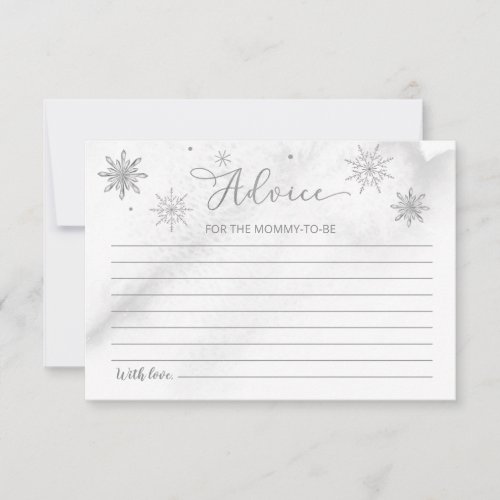 A little Snowflake Gray Baby Shower Advice Cards