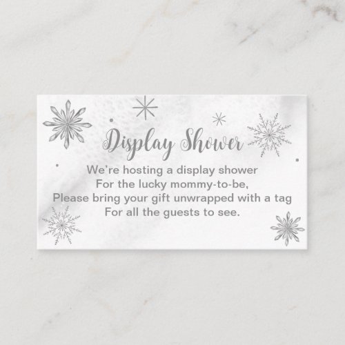 A little Snowflake Gray Baby Shower Enclosure Card