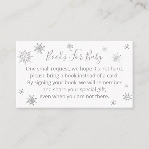 A little snowflake Gray Baby Shower Enclosure Card