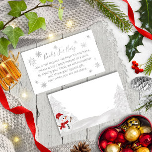 A little snowflake Gray Baby Shower Enclosure Card