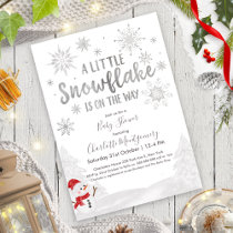 A little snowflake Gray Baby Shower Invitation