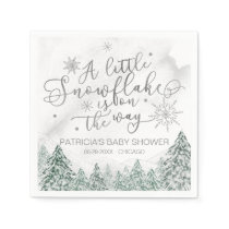 A little Snowflake Gray Baby Shower Napkins