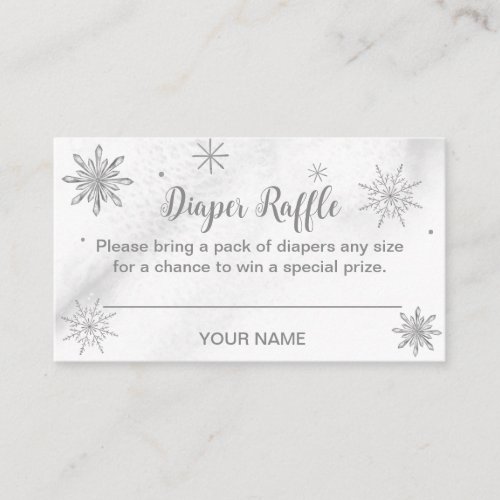 A little Snowflake Gray Baby Shower Thank You Encl Enclosure Card