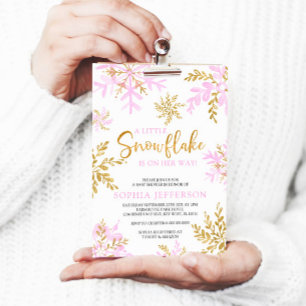 A Little Snowflake Is On Her Way Baby Shower Invitation