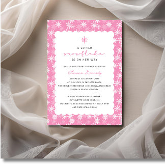 A Little Snowflake is on Her Way Baby Shower Invitation