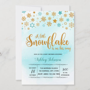 A Little Snowflake Is On His Way invitation