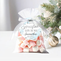 A little snowflake is on the way baby shower favor tags