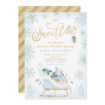 A Little Snowflake Is On The Way Baby Shower  Invi Invitation