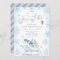 A Little Snowflake Is On The Way Baby Shower Invitation