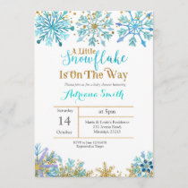 A little snowflake is on the way baby shower invitation