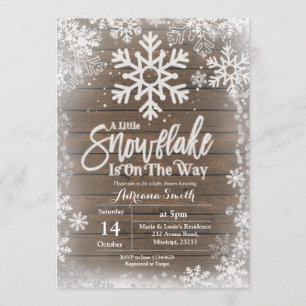 A little snowflake is on the way baby shower invitation