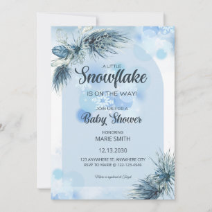 A Little Snowflake is on the Way Baby Shower Invitation