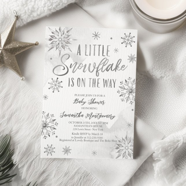 A little snowflake is on the way baby shower invitation (Creator Uploaded)