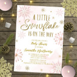 A little snowflake is on the way baby shower invitation<br><div class="desc">Adorable calligraphy with snowflakes,  winter-themed baby shower invitations. Easy to personalize with your details. Check the collection to find matching items as enclosure cards.</div>