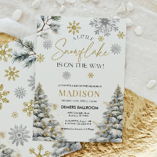 A Little Snowflake Is On The Way, Baby Shower Invitation