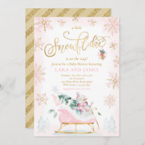 A Little Snowflake Is On The Way Baby Shower  Invitation