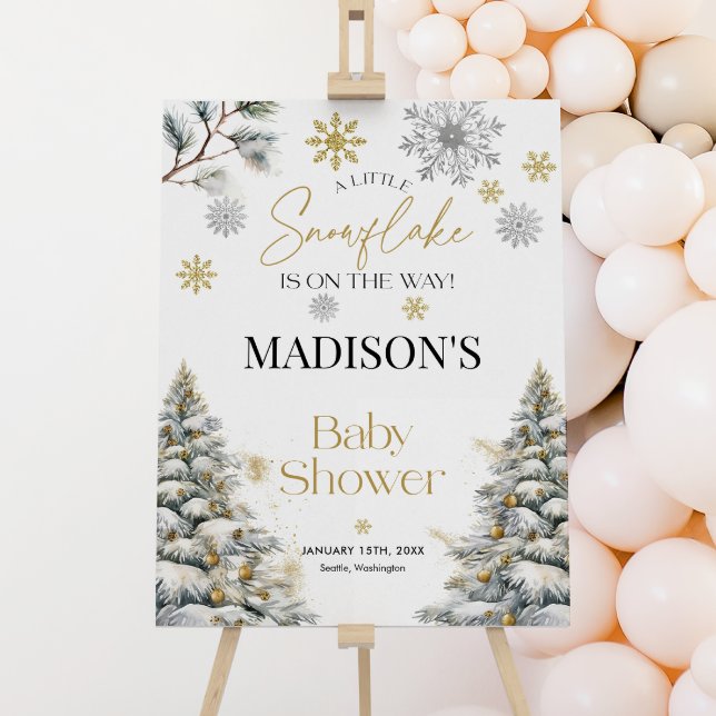 A Little Snowflake Is On The Way, Baby Shower Sign (Creator Uploaded)
