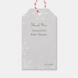 A little Snowflake is on the way Baby thankyou Gift Tags