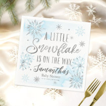 A little snowflake is on the way boy baby shower napkins
