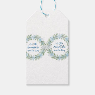 A Little Snowflake Is On The Way Gender Reveal Gift Tags
