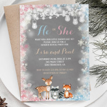 A little snowflake is on the way Gender Reveal Invitation