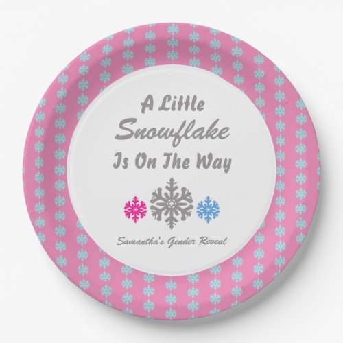 A Little Snowflake Is On The Way Paper Plate