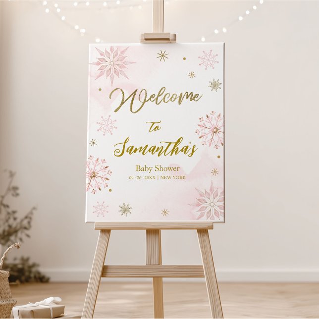 A little snowflake is on the way Pink Welcome Sign (Creator Uploaded)