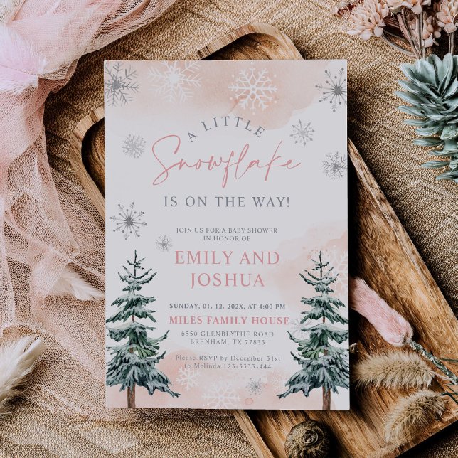 A Little Snowflake Is On The Way Shower Invitation (Creator Uploaded)
