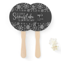 A Little Snowflake Is On The Way Silver Hand Fan