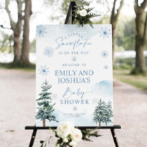 A Little Snowflake Is On The Way Welcome sign