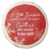 A Little Snowflake Minimalist Red Pattern  Sugar Cookie (Front)