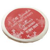 A Little Snowflake Minimalist Red Pattern  Sugar Cookie (Angled)